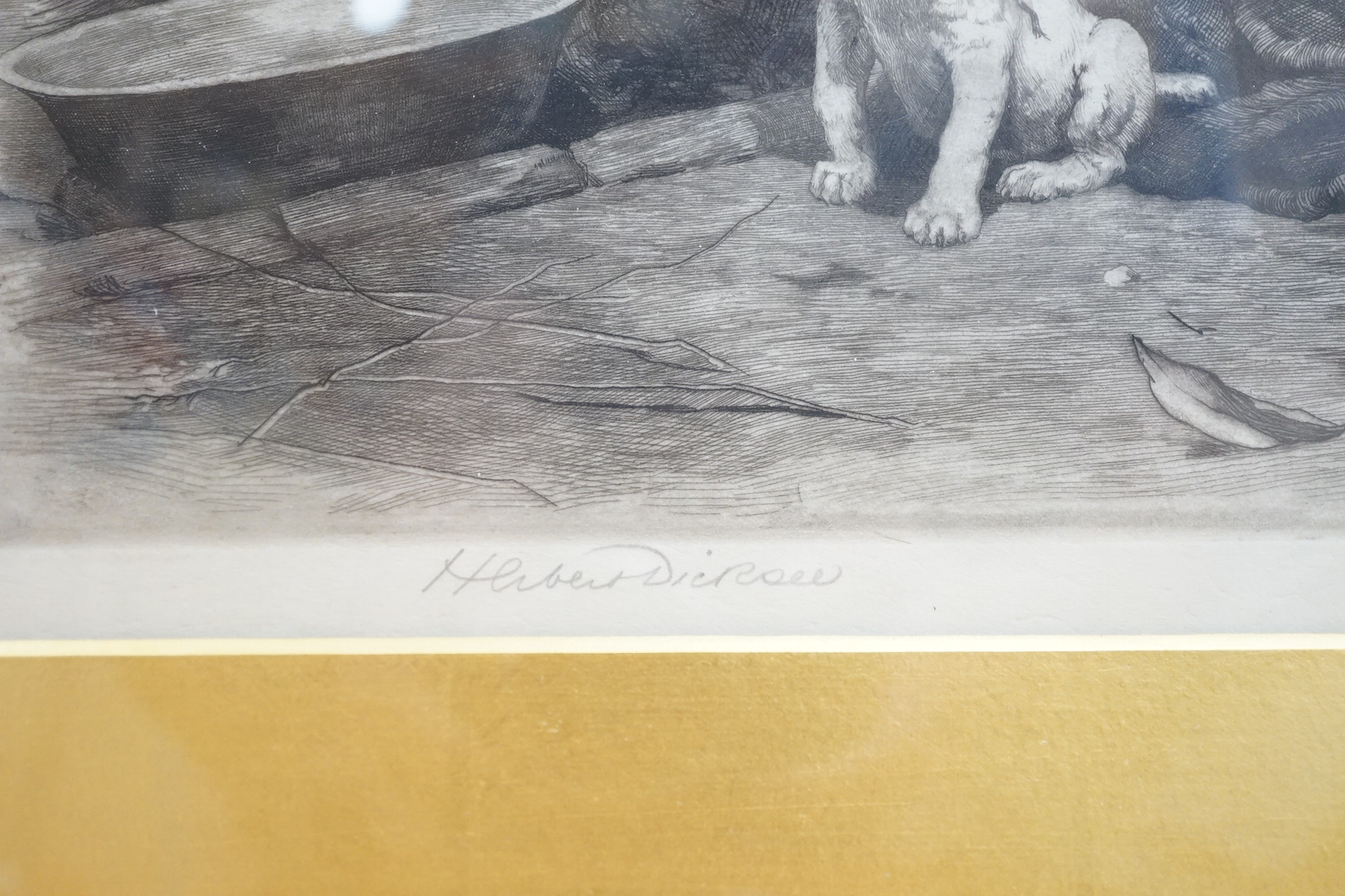 Herbert Dicksee RE (1862-1942), artist's proof, 'All His Troubles Before Him', signed in pencil, 24 x 31cm. Condition - fair to good